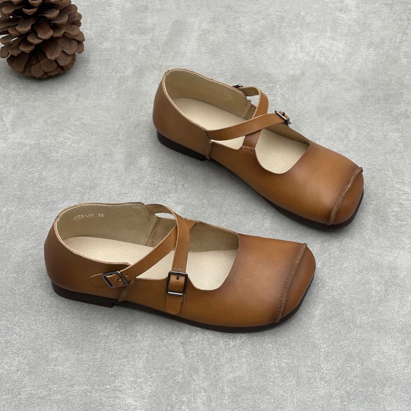 Johnature Genuine Leather Women s Shoes Retro Cross Belt Buckle Square Toe Cowhide Soft Soled Flat Shoes 40 коричневий
Johnature Genuine Leather Women s Shoes Retro Cross Belt Buckle Square Toe Cowhide Soft Soled Flat Shoes 40 коричневий