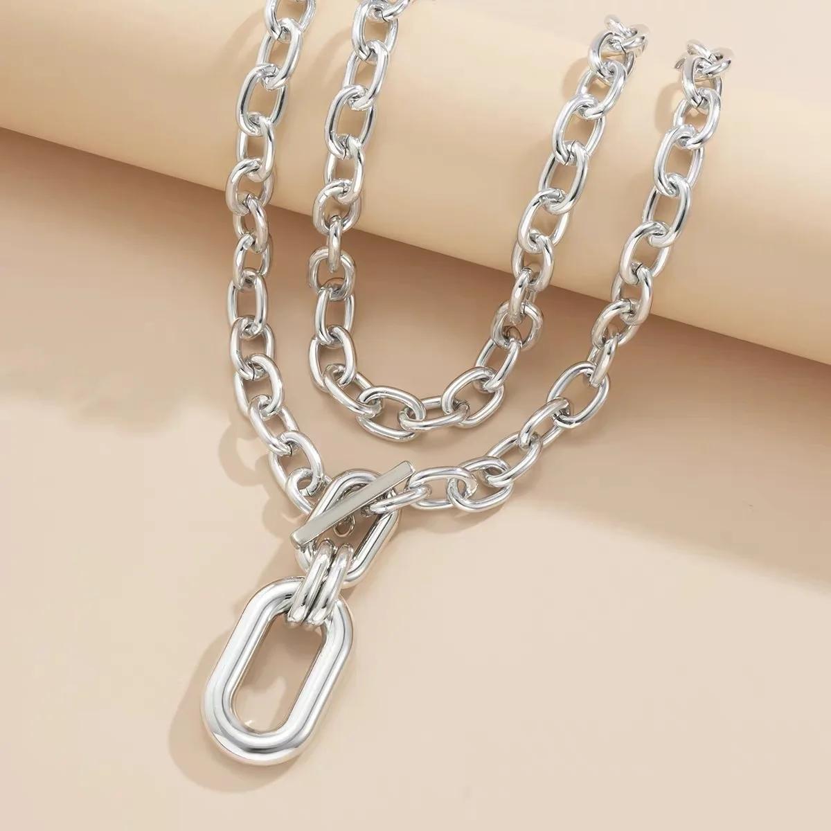 Double-deck Metal Thick Chains Big Elliptical Pendant Necklace for Women Trendy Charms Ladies Collar On Neck Accessories Jewelry срібний
Double-deck Metal Thick Chains Big Elliptical Pendant Necklace for Women Trendy Charms Ladies Collar On Neck Accessories Jewelry срібний
