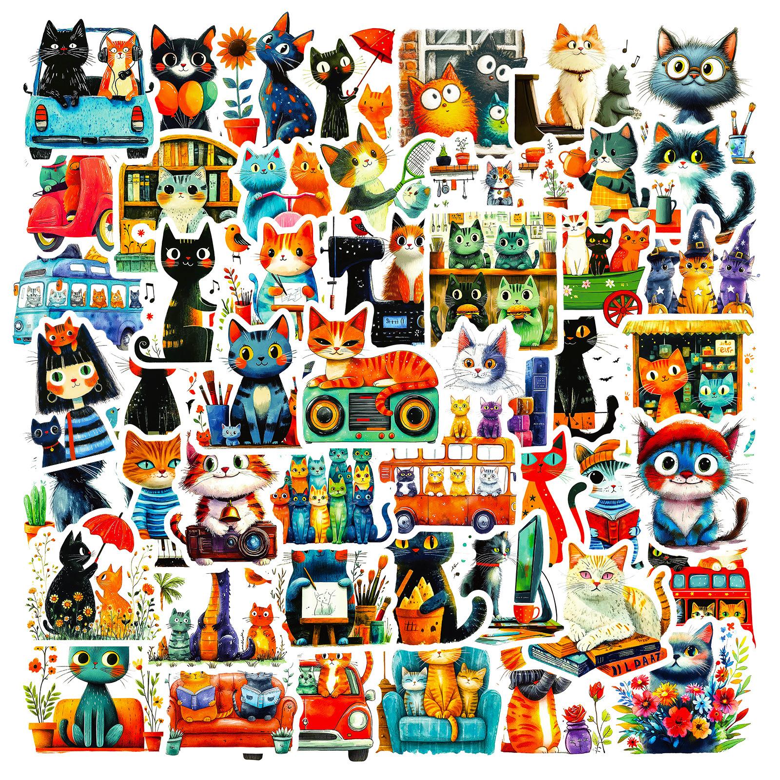 56/112Pcs Artistic Colorful Japanese Cat Doodle Stickers DIY for Scrapbook Notebook Stationery Box Pen Holder Phone Desk Bicycle
56/112Pcs Artistic Colorful Japanese Cat Doodle Stickers DIY for Scrapbook Notebook Stationery Box Pen Holder Phone Desk Bicycle