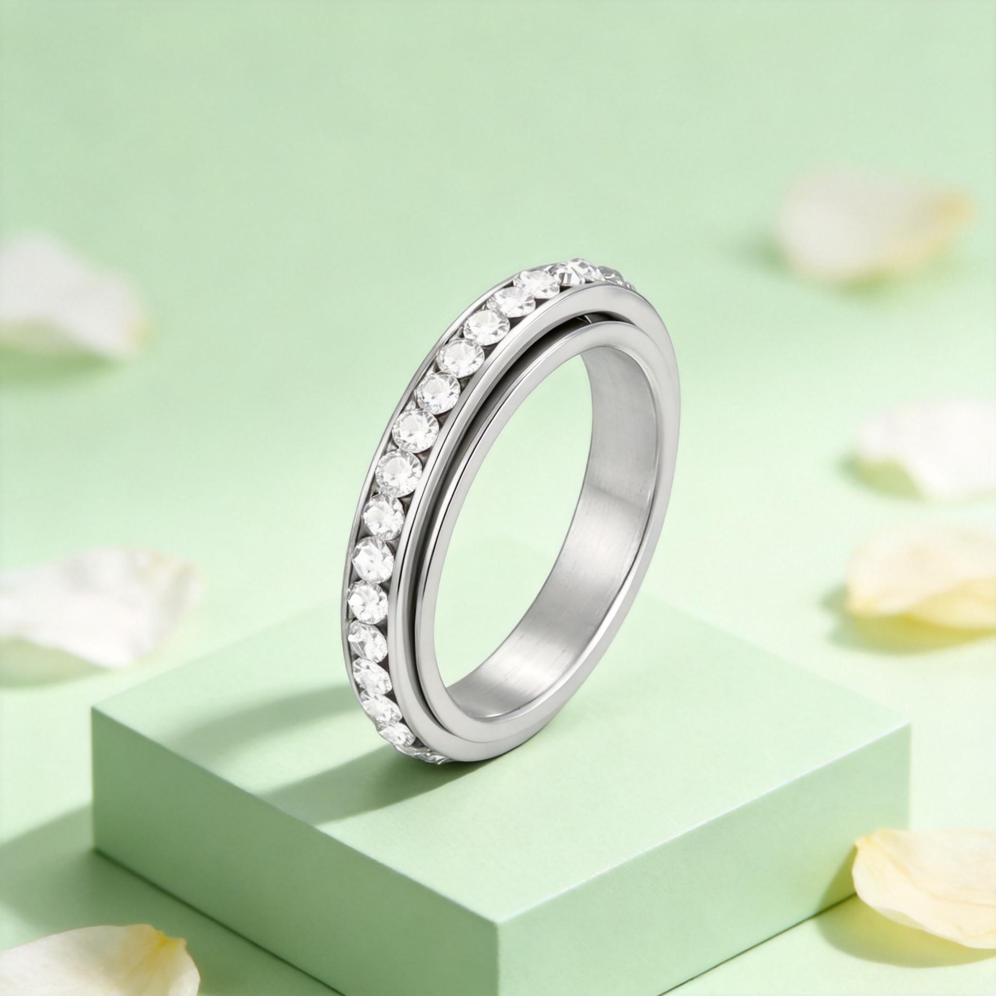 Rotating Shiny Circle Rings for Women Stainless Steel Stackable CZ Eternity Spinner Finger Ring Wedding Band Jewelry Love Gift 12
Rotating Shiny Circle Rings for Women Stainless Steel Stackable CZ Eternity Spinner Finger Ring Wedding Band Jewelry Love Gift 12