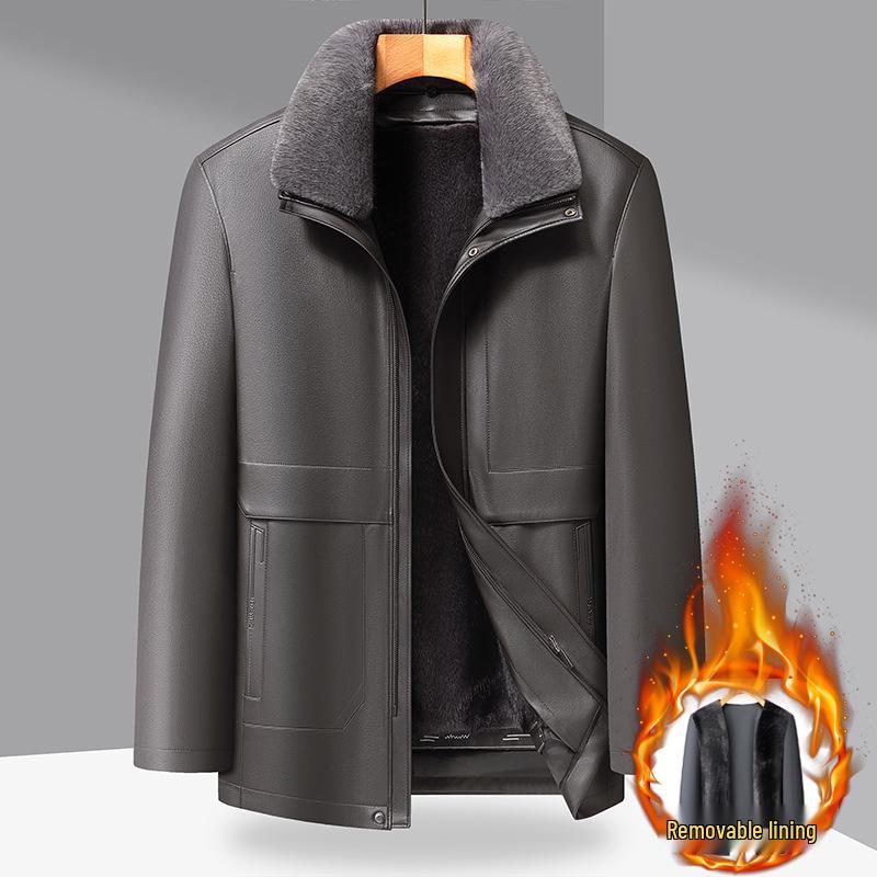 Men s Plus Size Fur Collar Leather Jacket - Warm Winter Outerwear for Middle-Aged Dads 6XL (220-240 lbs) коричневий
Men s Plus Size Fur Collar Leather Jacket - Warm Winter Outerwear for Middle-Aged Dads 6XL (220-240 lbs) коричневий
