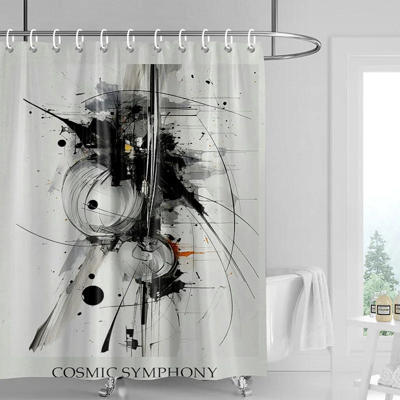 Cosmic Symphony Shower Curtain - Abstract Black & White With Gold Accents, Waterproof With Grommets, Modern Art Bathroom Decor W60H190(CM)-1 Pcs
Cosmic Symphony Shower Curtain - Abstract Black & White With Gold Accents, Waterproof With Grommets, Modern Art Bathroom Decor W60H190(CM)-1 Pcs