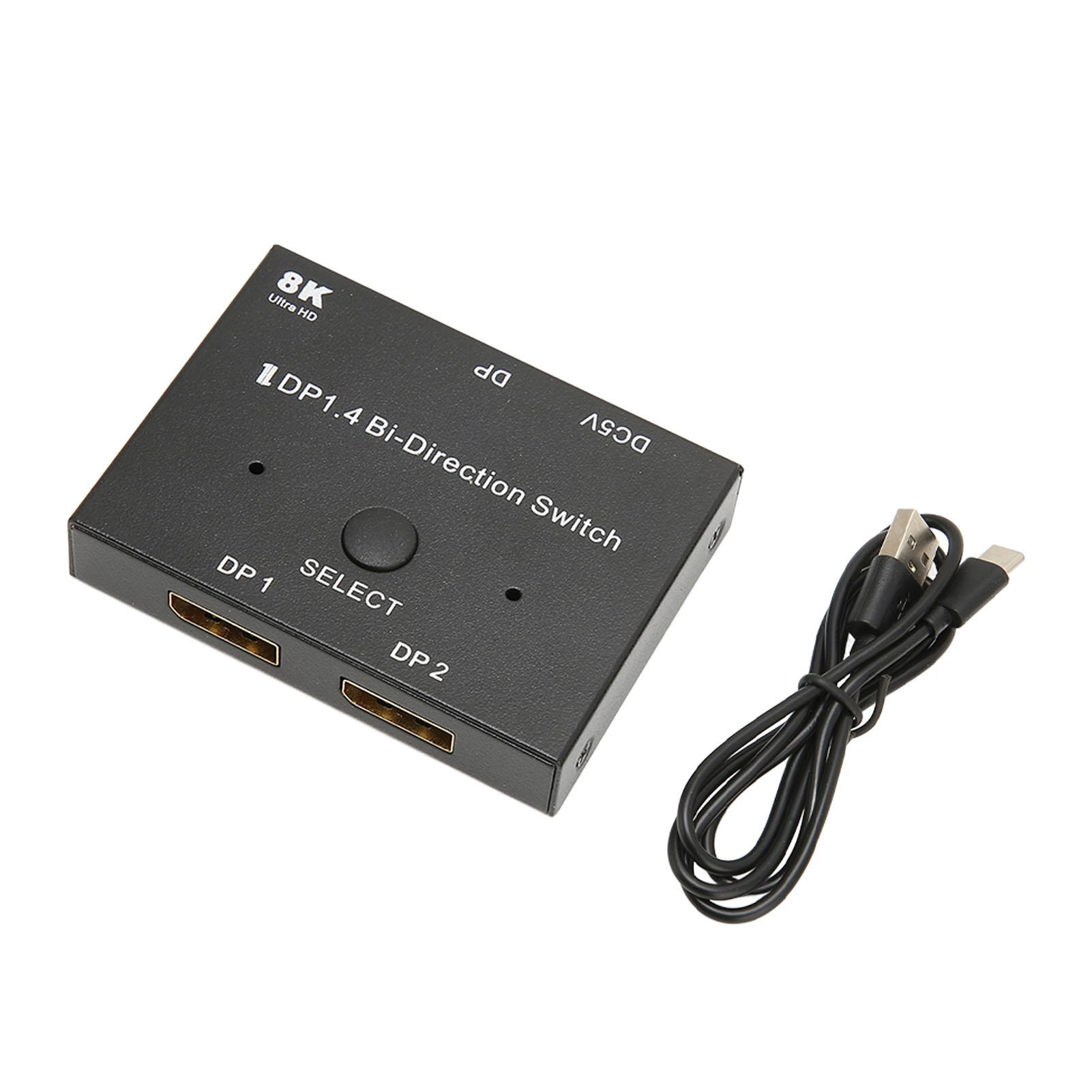 Переключатель Displayport 1.4 8K 60 Гц 1 вход 2 выхода и 2 входа 1 выход Двунаправленный переключатель-разветвитель Displayport для
Переключатель Displayport 1.4 8K 60 Гц 1 вход 2 выхода и 2 входа 1 выход Двунаправленный переключатель-разветвитель Displayport для