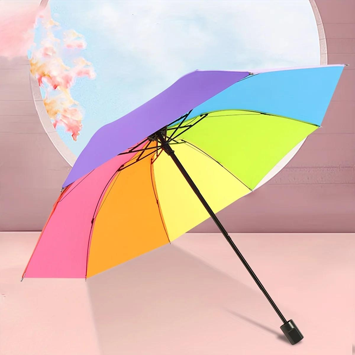 Windproof Foldable Umbrella Women Men Manual Popular Rainbow Three Folding Umbrella Adults Children Strong Resistant Umbrella Iron&8K
Windproof Foldable Umbrella Women Men Manual Popular Rainbow Three Folding Umbrella Adults Children Strong Resistant Umbrella Iron&8K