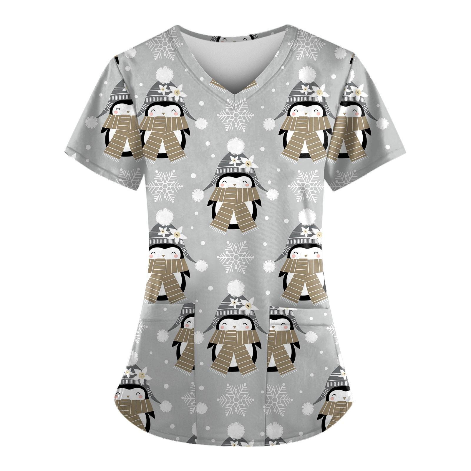 Women s Fashion Christmas Printed Short Sleeve V Neck Pattern Tops Pocket Working T-shirts XL
Women s Fashion Christmas Printed Short Sleeve V Neck Pattern Tops Pocket Working T-shirts XL