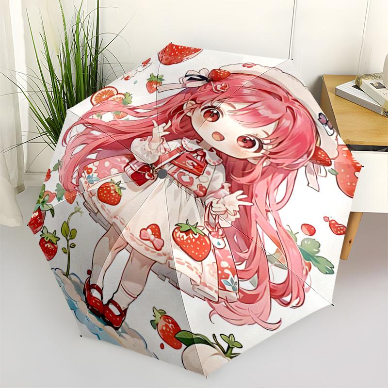 1pc Strawberry Theme Auto Open Close Umbrella with Foldable Design, Iron Frame for Outdoor Use, Perfect Gift for Fans and Travelers.C085
1pc Strawberry Theme Auto Open Close Umbrella with Foldable Design, Iron Frame for Outdoor Use, Perfect Gift for Fans and Travelers.C085
