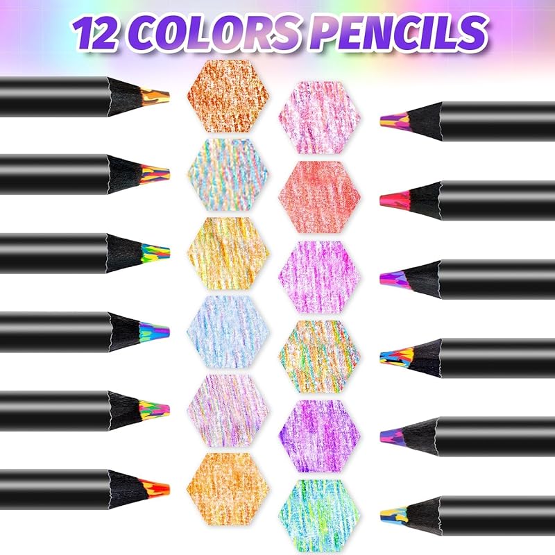 Corslet 12 Rainbow Colored Pencils For Kids & Adults Pre-Sharpened Multi Color Pencils For Drawing, Sketching & Colorin 1 count (Pack of 12)
Corslet 12 Rainbow Colored Pencils For Kids & Adults Pre-Sharpened Multi Color Pencils For Drawing, Sketching & Colorin 1 count (Pack of 12)
