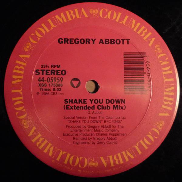 12inch Record GREGORY ABBOTT - Shake You Down 4405959 Columbia 1986 US Soul/Funk Used
12inch Record GREGORY ABBOTT - Shake You Down 4405959 Columbia 1986 US Soul/Funk Used