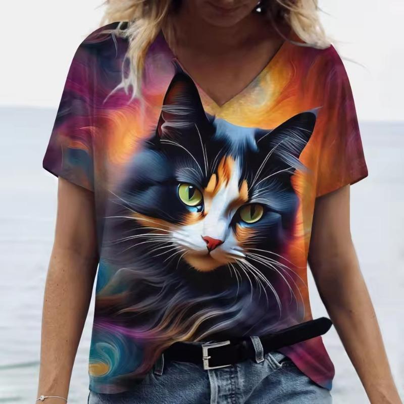 Women s V-Neck Short Sleeve T-Shirts Animals 3D Printed Summer Clothing Cute Cartoon Cat Woman Tshirts Streetwear Tops 5XL
Women s V-Neck Short Sleeve T-Shirts Animals 3D Printed Summer Clothing Cute Cartoon Cat Woman Tshirts Streetwear Tops 5XL
