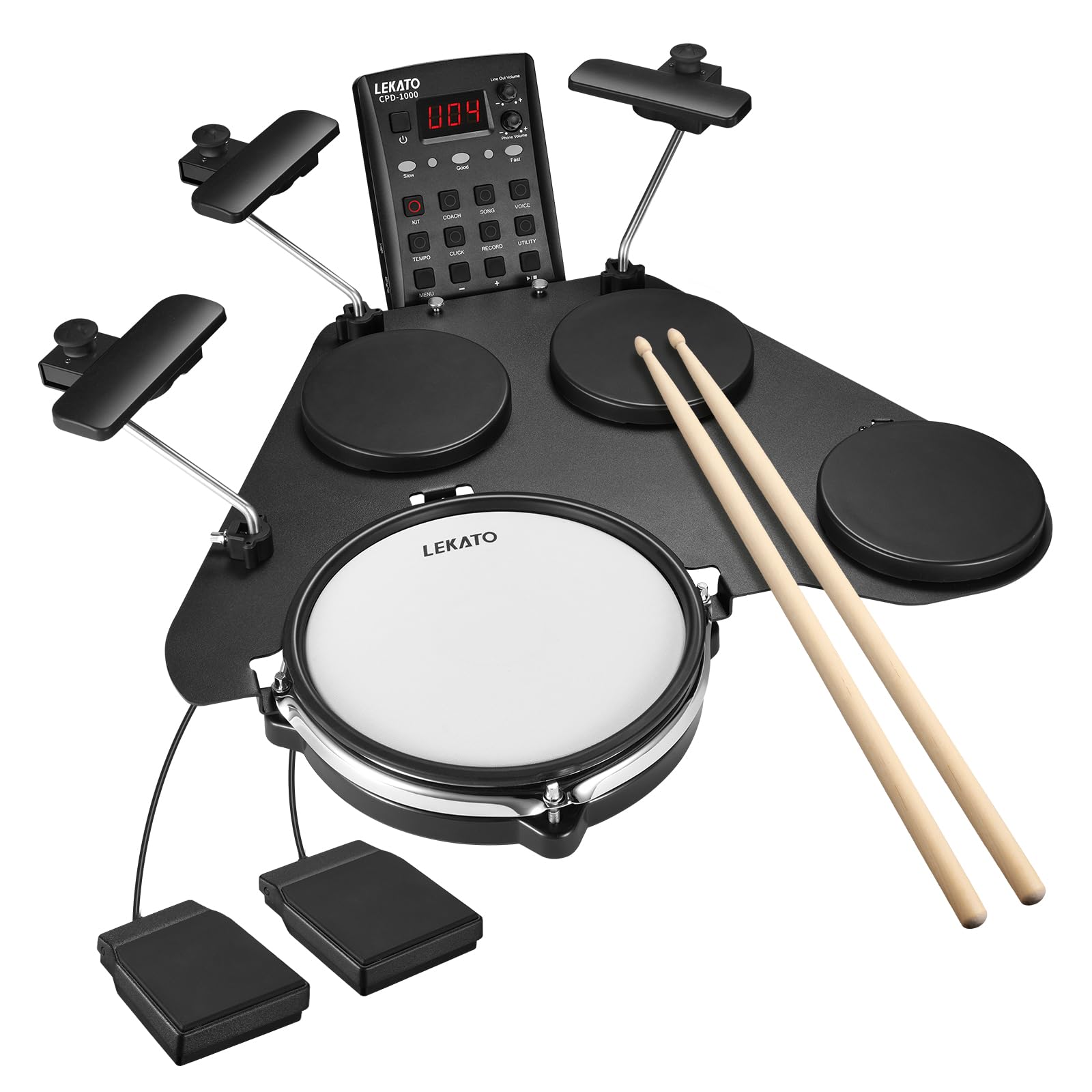 LEKATO Электронный барабан Тихий для электронных более 220 USB MIDI 2 переключателя Электронный барабанный комплект с дорожной сумкой, сетчатый, складной, для начинающих, барабаны,
LEKATO Электронный барабан Тихий для электронных более 220 USB MIDI 2 переключателя Электронный барабанный комплект с дорожной сумкой, сетчатый, складной, для начинающих, барабаны,