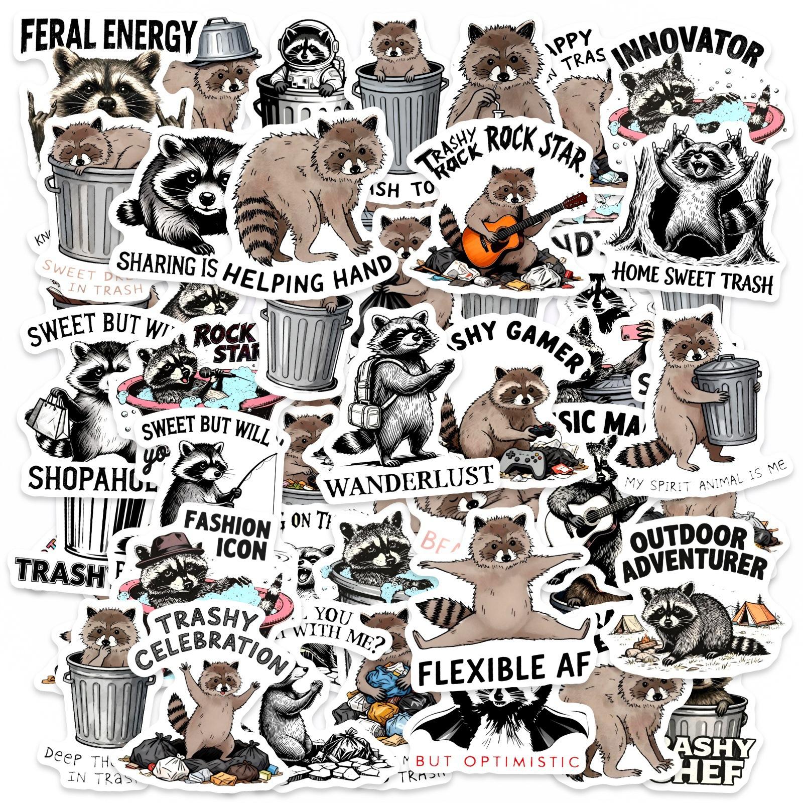 50 Funny Raccoon Theme Stickers Cartoon Fun Skateboard Water Cup Decoration Waterproof Stickers Spot
50 Funny Raccoon Theme Stickers Cartoon Fun Skateboard Water Cup Decoration Waterproof Stickers Spot