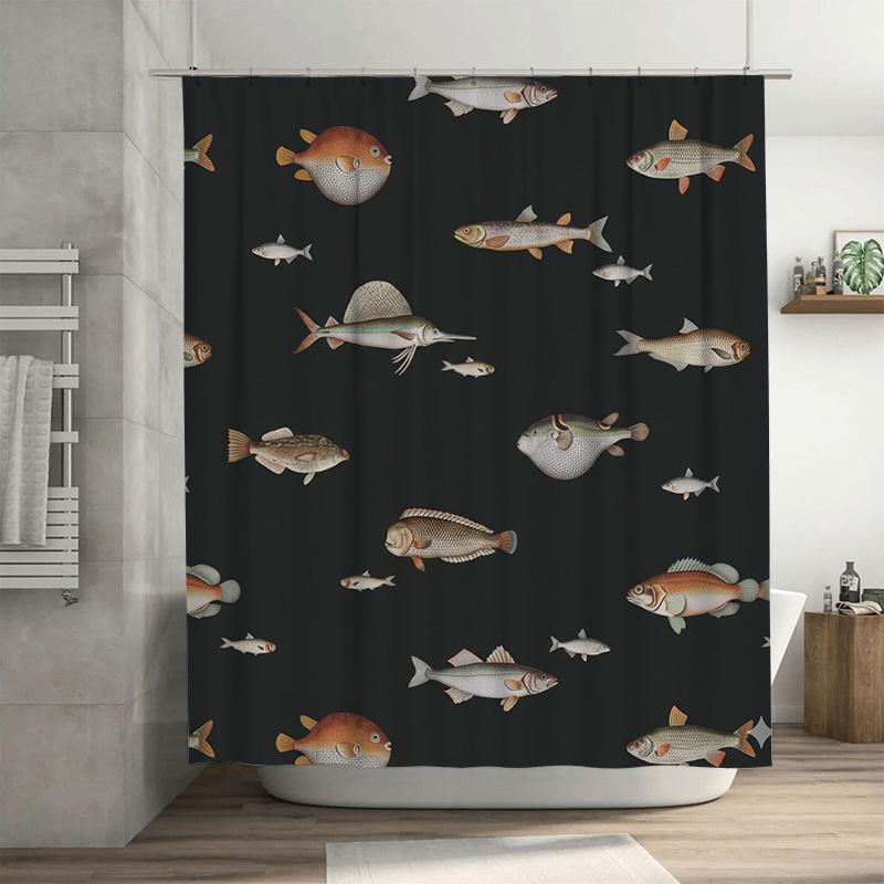 Vintage Fish Illustration Shower Curtain Marine Life Fabric Bathroom Decor With Hooks Retro Ocean Animal Art Bath Curtain W60H190(CM)-1 Pcs
Vintage Fish Illustration Shower Curtain Marine Life Fabric Bathroom Decor With Hooks Retro Ocean Animal Art Bath Curtain W60H190(CM)-1 Pcs