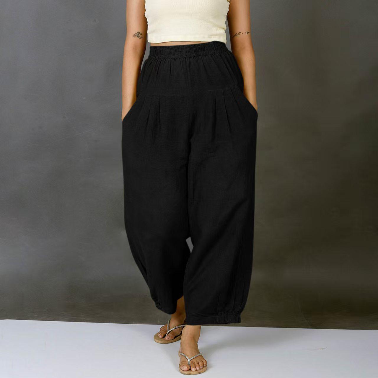 Women s Bohemian Cotton Linen Elastic Waist Long Pants with Pockets Extra Large чорний
Women s Bohemian Cotton Linen Elastic Waist Long Pants with Pockets Extra Large чорний