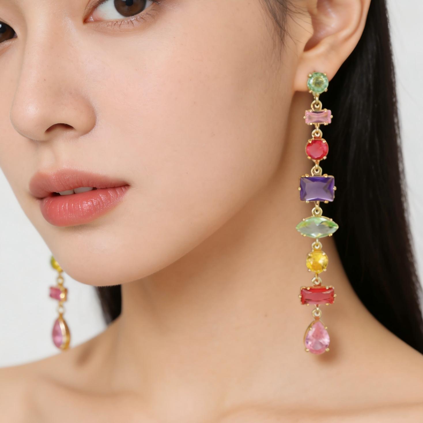 Crystal Bracelet Rainbow Colorful Zirconia Multi Shape Gold Plated Link Chain Luxury Wedding Jewelry for Women
Crystal Bracelet Rainbow Colorful Zirconia Multi Shape Gold Plated Link Chain Luxury Wedding Jewelry for Women