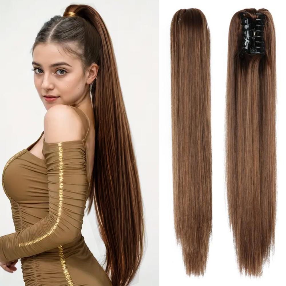 MISS WIG 22 Inch Synthetic Long Straight Ponytail Extensions Fluffy Natural Claw Clip Ponytail For Women Daily Party Wear 55cm
MISS WIG 22 Inch Synthetic Long Straight Ponytail Extensions Fluffy Natural Claw Clip Ponytail For Women Daily Party Wear 55cm