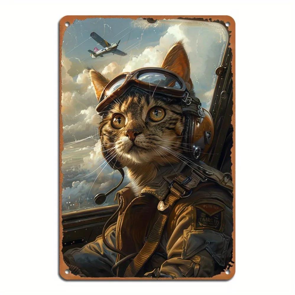 Vintage Metal Cat Pilot Painting Fun AeroThemed Wall Art Waterproof WeatherResistant Decor for Homes Bars Cafés 20x30cm
Vintage Metal Cat Pilot Painting Fun AeroThemed Wall Art Waterproof WeatherResistant Decor for Homes Bars Cafés 20x30cm