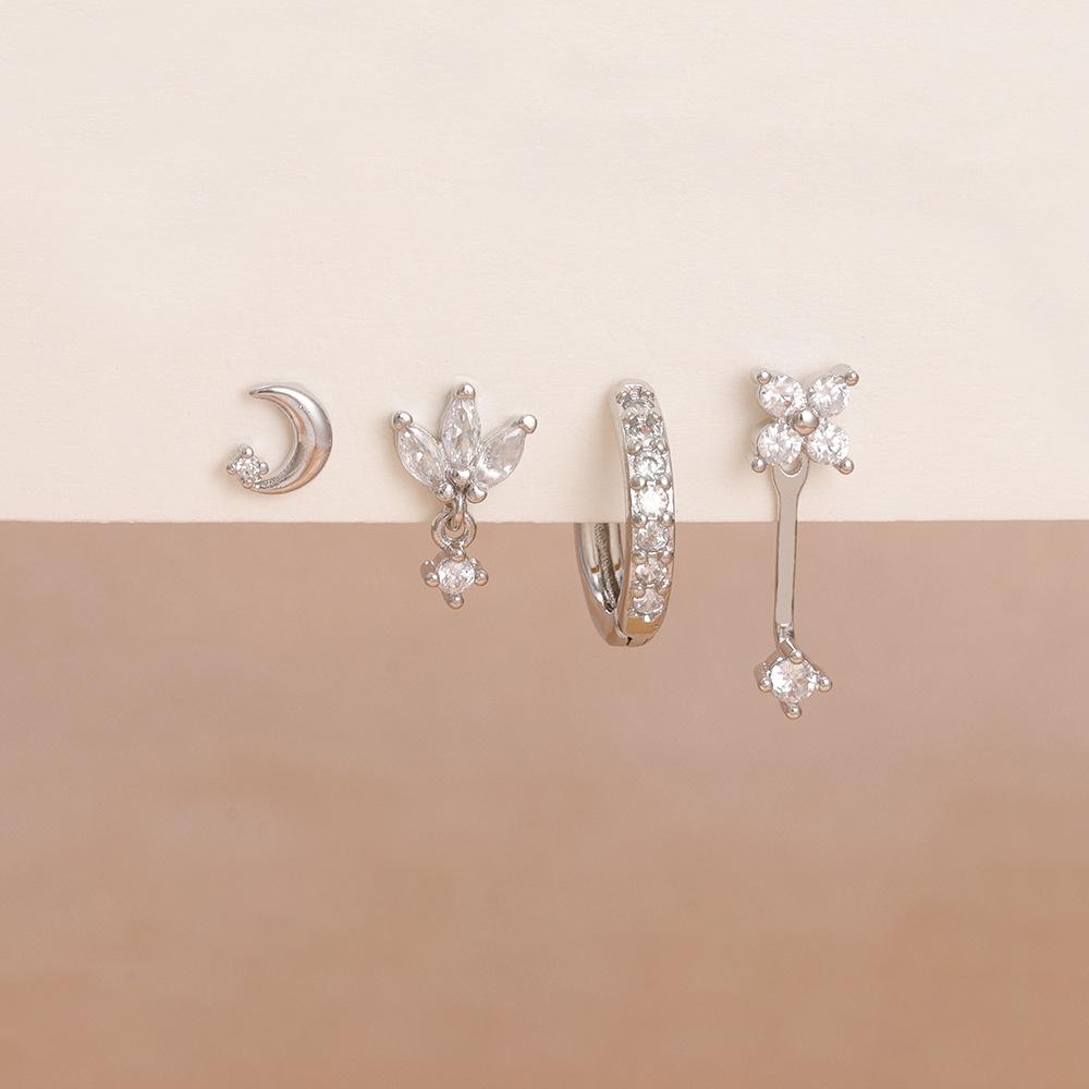 Zircon Flower Stud Earrings Star Moon Delicate Luxury Fashion Jewelry For Women
Zircon Flower Stud Earrings Star Moon Delicate Luxury Fashion Jewelry For Women