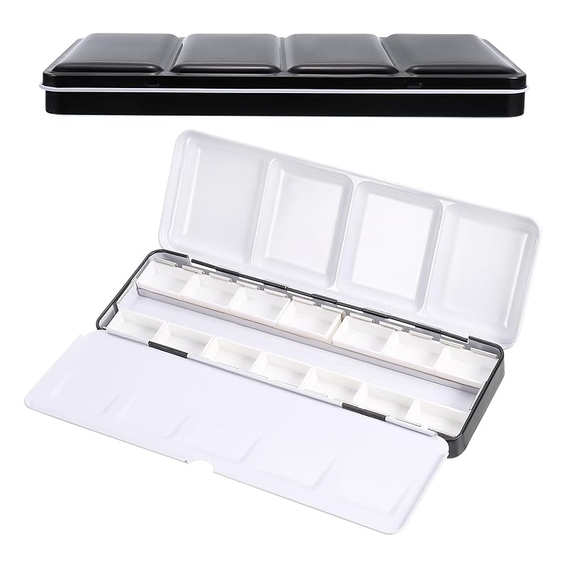PATIKIL empty watercolor palette 14 full pan metal watercolor tins Travel gouache/oil painting paint box with lid black 14 well
PATIKIL empty watercolor palette 14 full pan metal watercolor tins Travel gouache/oil painting paint box with lid black 14 well