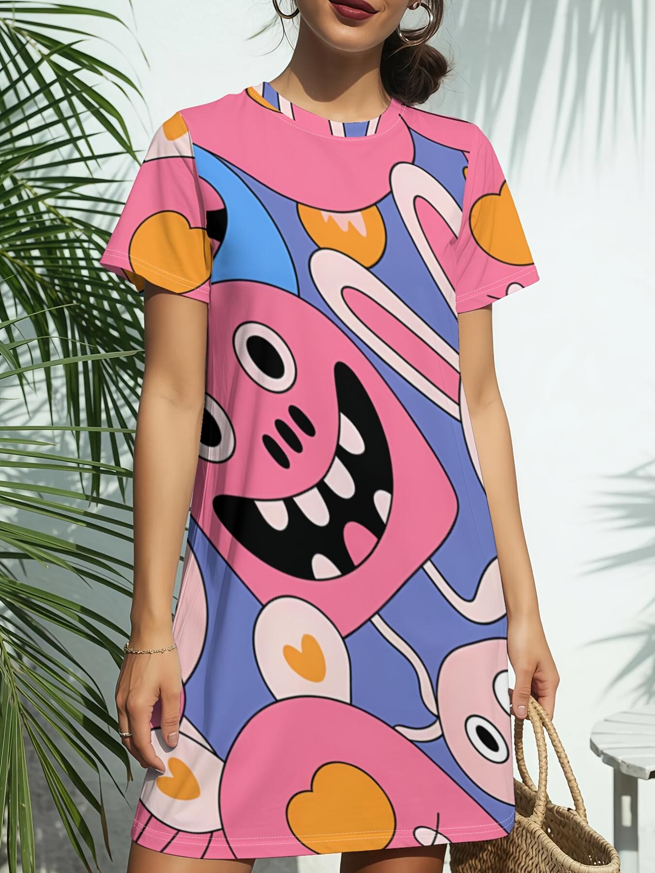 Women s Short Sleeve T-Shirt Dress with Crew Neck - American Trend Digital Print T-Shirt Dress Suitable for Daily Wear. Dating ; Birthday Gifts. Sprin XS дубильная кора
Women s Short Sleeve T-Shirt Dress with Crew Neck - American Trend Digital Print T-Shirt Dress Suitable for Daily Wear. Dating ; Birthday Gifts. Sprin XS дубильная кора