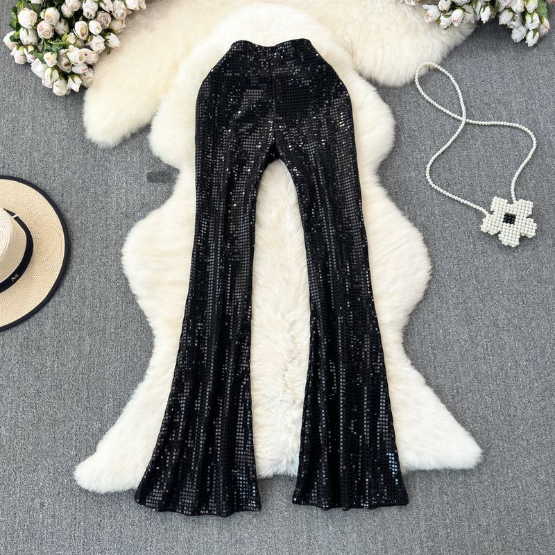 Fashion High Waist Shiny Casual Skinny Pants Sequin Black M
Fashion High Waist Shiny Casual Skinny Pants Sequin Black M