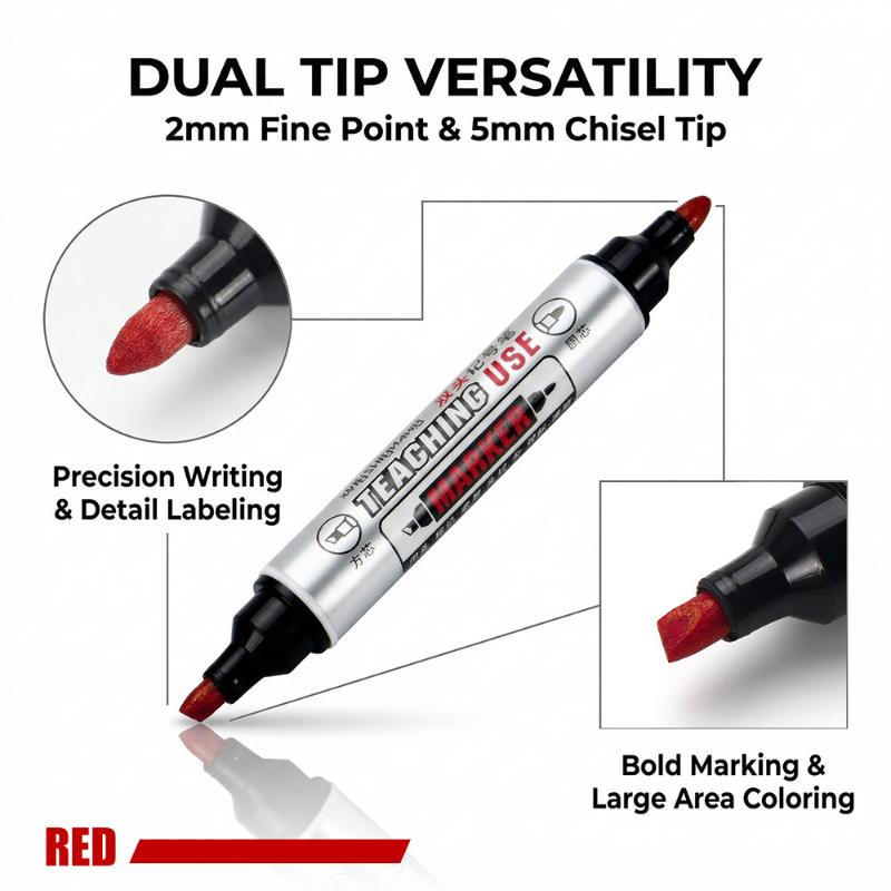 Dual Tip Permanent Markers Oil Based Waterproof Markers Multi Surface Safe Ink For Office School Industrial Teaching Use красный
Dual Tip Permanent Markers Oil Based Waterproof Markers Multi Surface Safe Ink For Office School Industrial Teaching Use красный