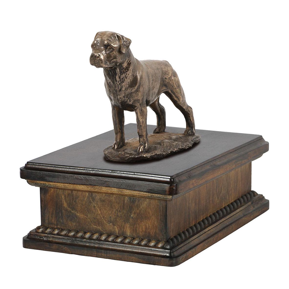 Rottweiler, Rott, Rottie - urn for dog ashes, classic urn with a statuette, elegant urn with a dog by Art-Dog brand коричневий
Rottweiler, Rott, Rottie - urn for dog ashes, classic urn with a statuette, elegant urn with a dog by Art-Dog brand коричневий