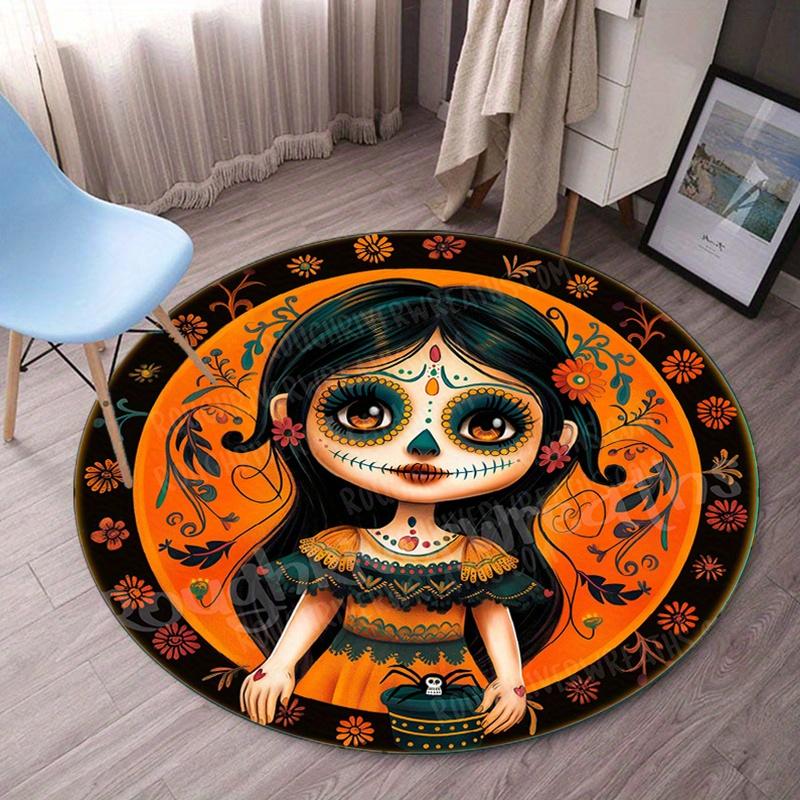 Day of the dead sugar skull girl round rug crystal velvet floor mat Mexican art Halloween decoration anti slip carpet bedroom 60cm x 60cm
Day of the dead sugar skull girl round rug crystal velvet floor mat Mexican art Halloween decoration anti slip carpet bedroom 60cm x 60cm