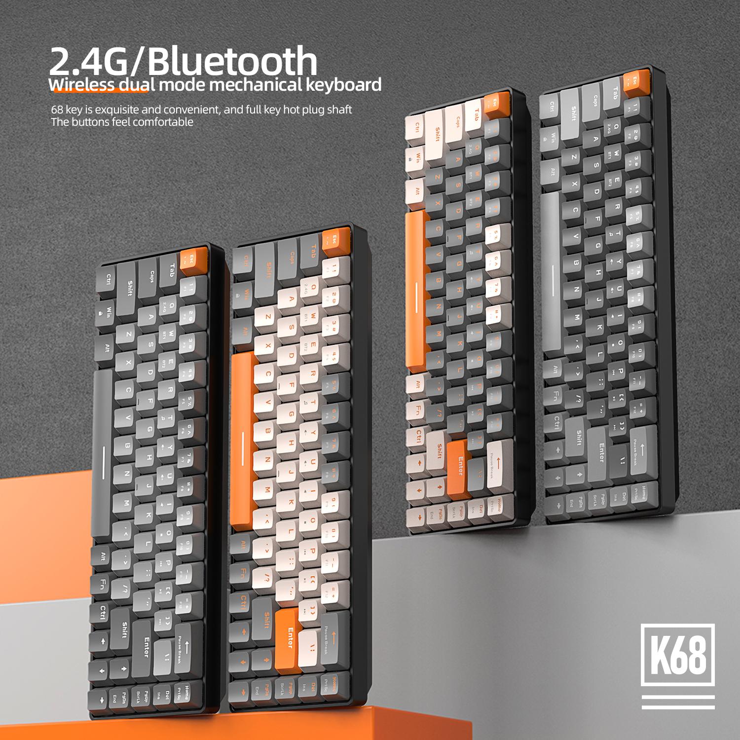 ZIYOULANG K68 Wireless Mechanical Keyboard 2.4G/Bluetooth-compatible Dual Mode 68-Key Keyboard E
ZIYOULANG K68 Wireless Mechanical Keyboard 2.4G/Bluetooth-compatible Dual Mode 68-Key Keyboard E