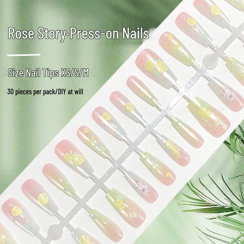 Yellow Rose Butterfly Medium Ladder Wearable Nail Tips - Sweet Style Art, 30-Piece Set
Yellow Rose Butterfly Medium Ladder Wearable Nail Tips - Sweet Style Art, 30-Piece Set