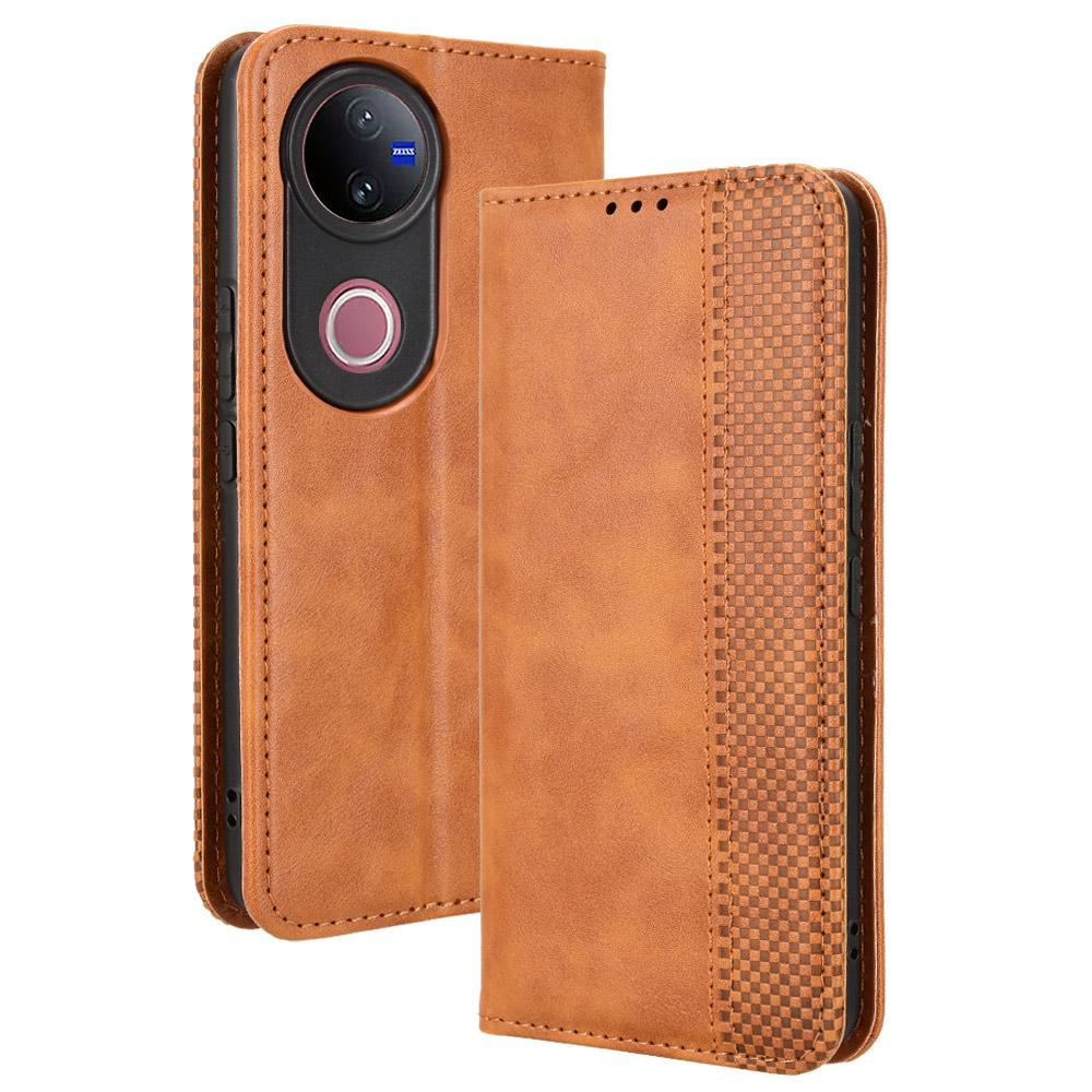 For vivo V50 5G Case Wallet Stand Retro Texture Leather Phone Cover Brown
For vivo V50 5G Case Wallet Stand Retro Texture Leather Phone Cover Brown