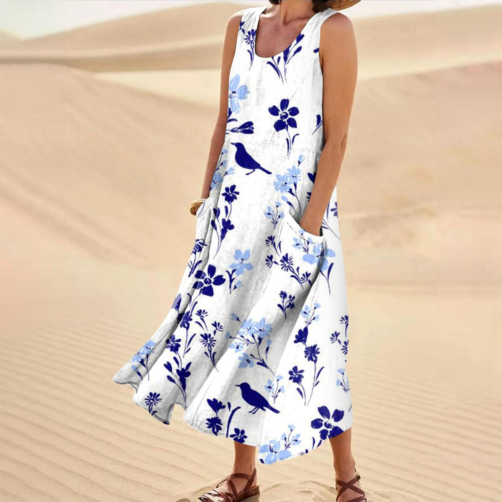 Жіноча літня вільна широка сукня без рукавів із принтом і кишенями без рукавів XXL фіолетовий
Жіноча літня вільна широка сукня без рукавів із принтом і кишенями без рукавів XXL фіолетовий