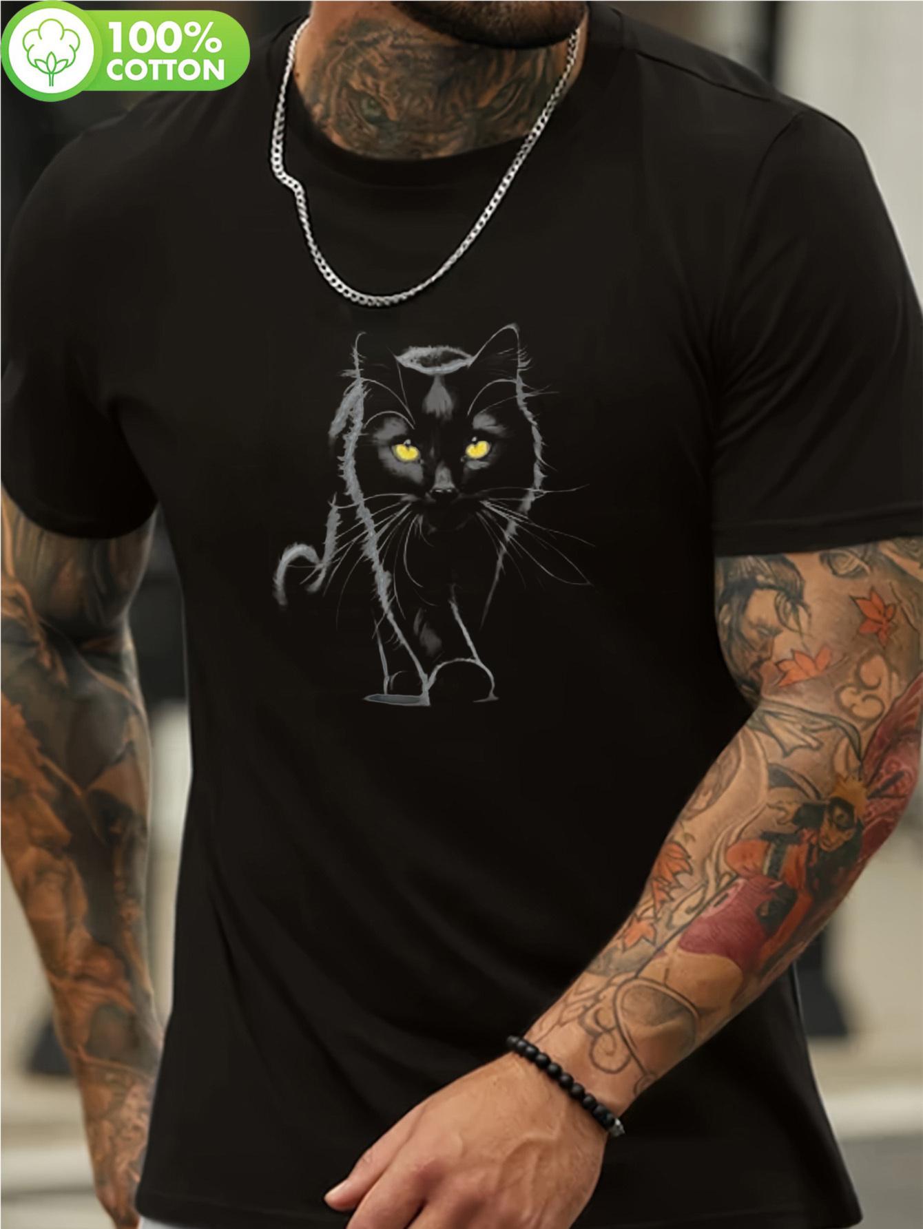 Black Cat Yellow Eyes Graphic T-shirt - Unisex Soft Breathable 100% Cotton Short Sleeve Tee for Casual Outdoor Hiking XXXL
Black Cat Yellow Eyes Graphic T-shirt - Unisex Soft Breathable 100% Cotton Short Sleeve Tee for Casual Outdoor Hiking XXXL