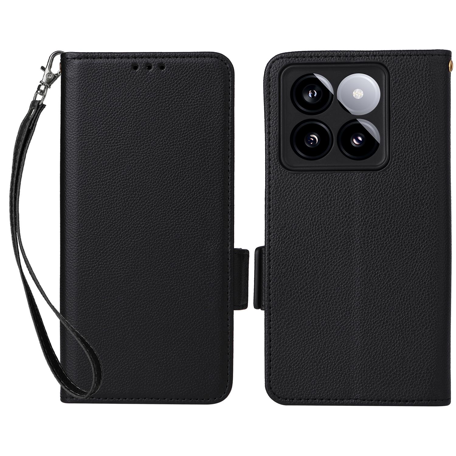 For Xiaomi 14T Pro Case with Wrist Strap Litchi Texture PU Leather Wallet Phone Cover Black
For Xiaomi 14T Pro Case with Wrist Strap Litchi Texture PU Leather Wallet Phone Cover Black