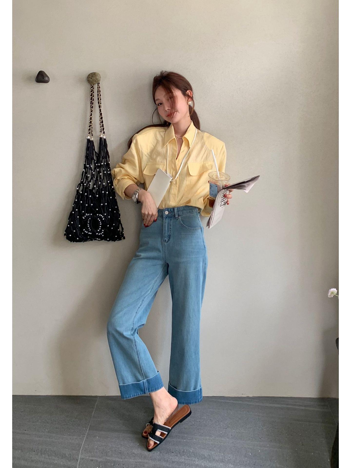 Летние эластичные джинсы в европейском стиле, два способа носки, корейские джинсы-роллапы до щиколотки, 61370 25 светло-синий
Летние эластичные джинсы в европейском стиле, два способа носки, корейские джинсы-роллапы до щиколотки, 61370 25 светло-синий