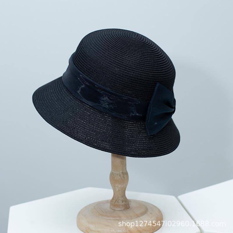 Hepburn Style Color-Block Tulle Bow Straw Bucket Hat Women Summer Elegant Sun Beach Lampshade Hat (54-58cm) чорний
Hepburn Style Color-Block Tulle Bow Straw Bucket Hat Women Summer Elegant Sun Beach Lampshade Hat (54-58cm) чорний