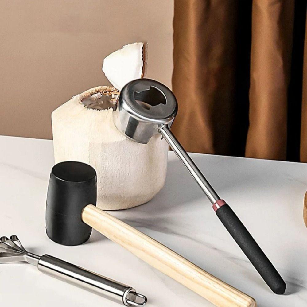 Stainless Steel Coconut Breaker Kit with Corkscrew Coconut Puncher Coconut Opener Kit Summer Style B
Stainless Steel Coconut Breaker Kit with Corkscrew Coconut Puncher Coconut Opener Kit Summer Style B