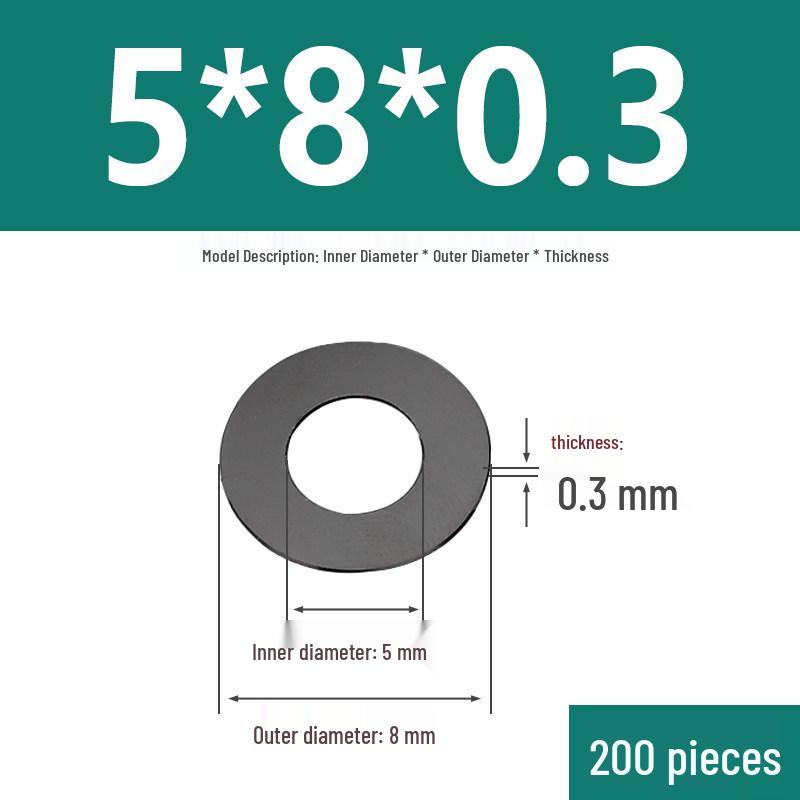 Graphite Nylon Ultra-Thin Self-Lubricating Flat Washer: Wear-Resistant Hard Plastic Insulation, Sizes M2-M8
Graphite Nylon Ultra-Thin Self-Lubricating Flat Washer: Wear-Resistant Hard Plastic Insulation, Sizes M2-M8