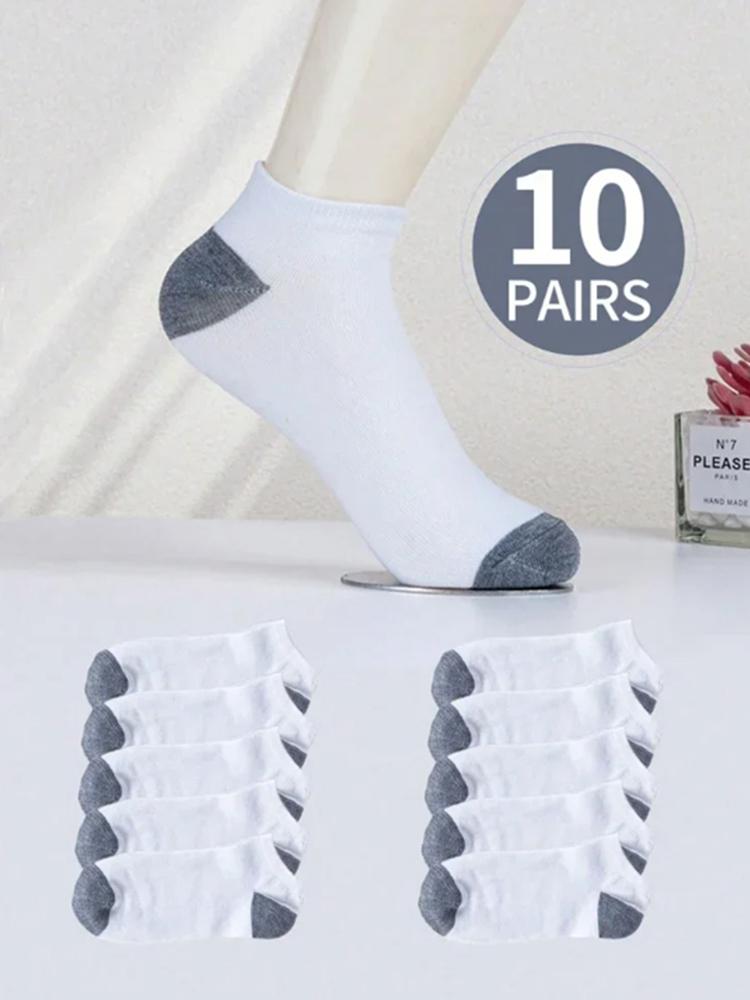 10 Pairs Men Ankle Socks Classic Fashionable Black White And Gray Color Matching Comfortable Breathable Sweat Absorbing Socks One Size
10 Pairs Men Ankle Socks Classic Fashionable Black White And Gray Color Matching Comfortable Breathable Sweat Absorbing Socks One Size