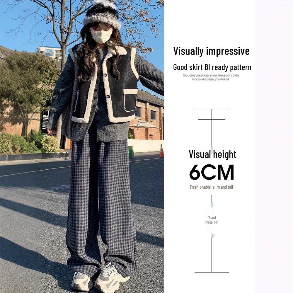 Petite Women s Woolen Plaid Wide-Leg Floor-Length Pants, Fleece-Lined for Autumn/Winter 2025. 2XL (Recommended 131-150 lbs)
Petite Women s Woolen Plaid Wide-Leg Floor-Length Pants, Fleece-Lined for Autumn/Winter 2025. 2XL (Recommended 131-150 lbs)