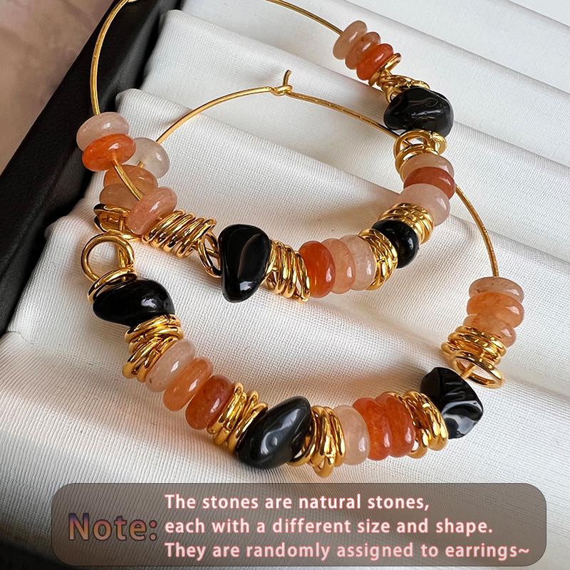 European and American Exaggerated Design Natural Stone Beads Big Hoop Earrings 2026 Trendy Jewelry Unusual Accessories For Women
European and American Exaggerated Design Natural Stone Beads Big Hoop Earrings 2026 Trendy Jewelry Unusual Accessories For Women