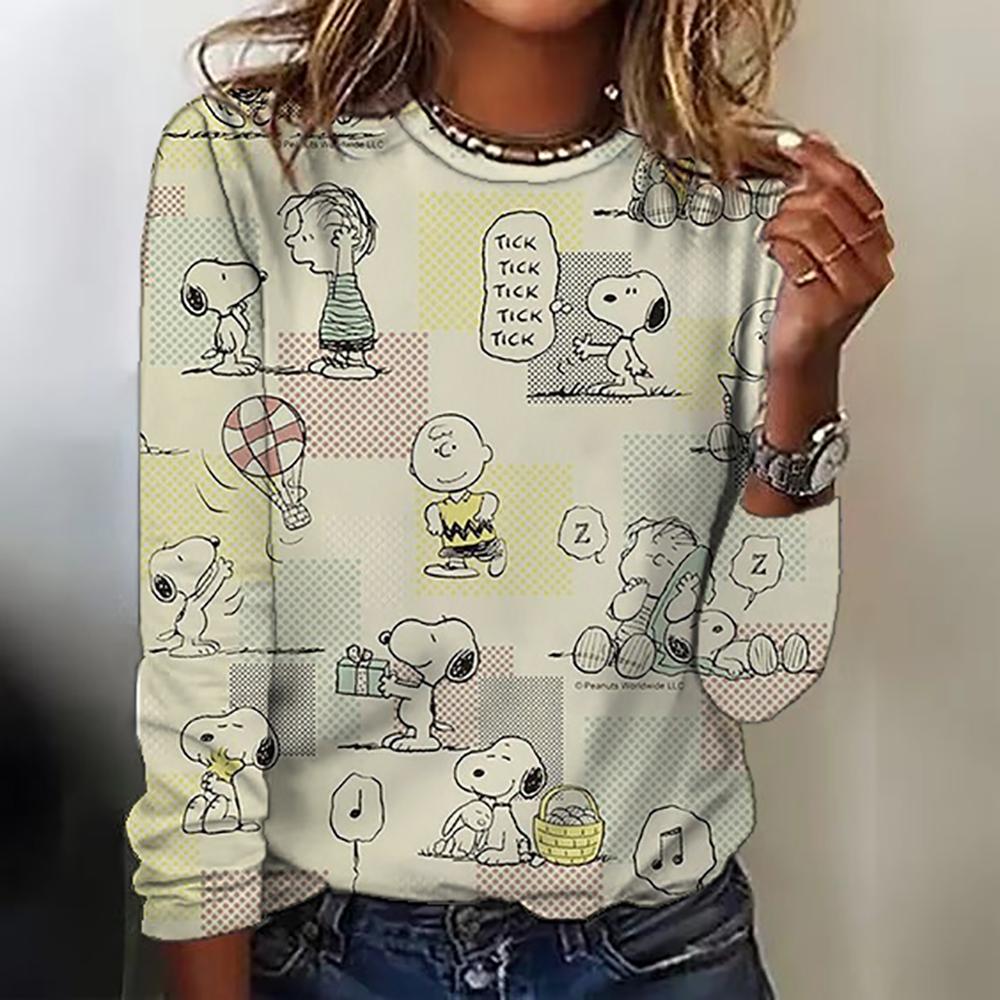 Футболка з принтом літери & Snoopy, Повсякденна футболка з довгим рукавом та круглим вирізом для весни та літа, Жіночий одяг M
Футболка з принтом літери & Snoopy, Повсякденна футболка з довгим рукавом та круглим вирізом для весни та літа, Жіночий одяг M