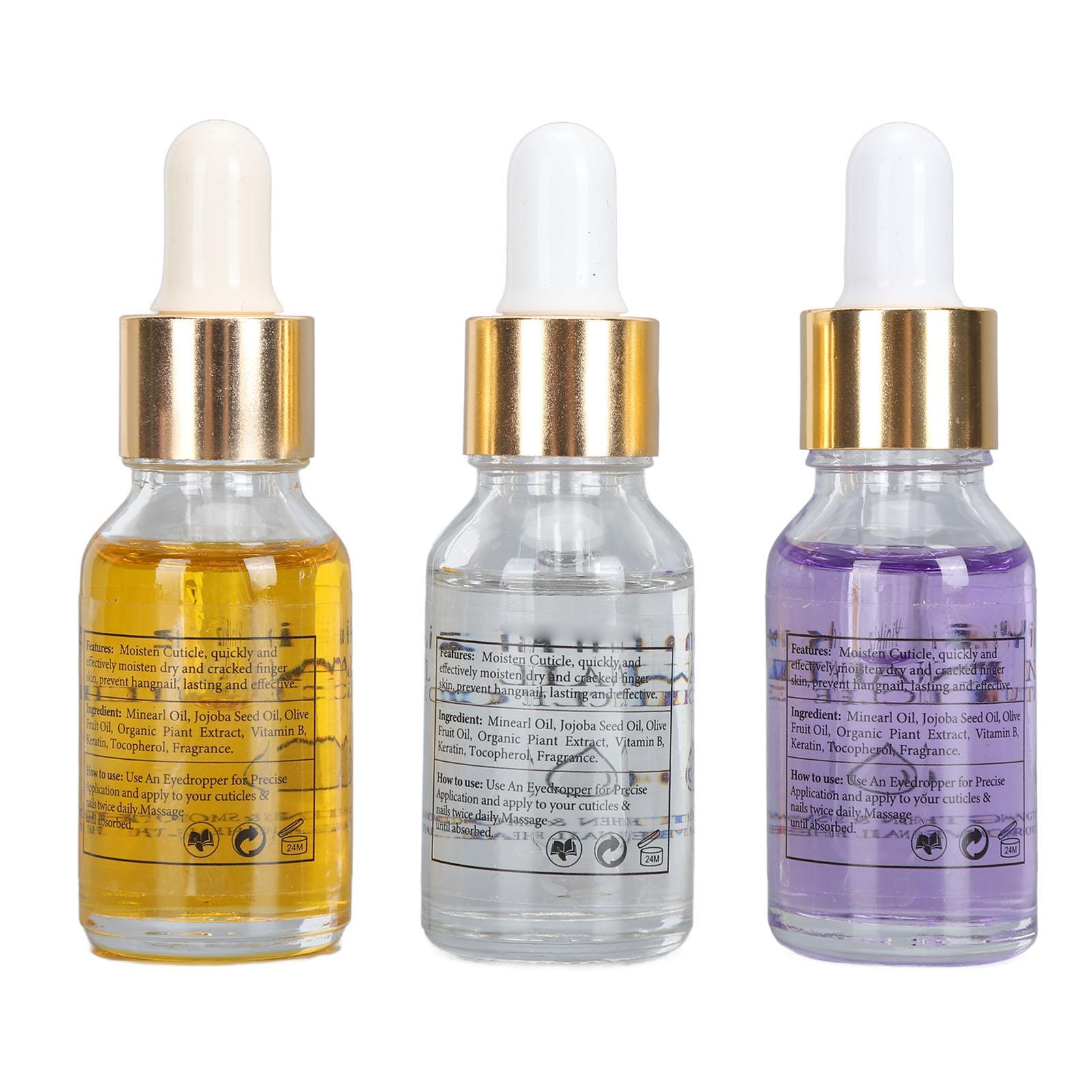 3 X 15ml Nail Cuticle Oil Nourishing Moisturizing Strengthening Scented Prevents Dryness Cuticle Softener
3 X 15ml Nail Cuticle Oil Nourishing Moisturizing Strengthening Scented Prevents Dryness Cuticle Softener