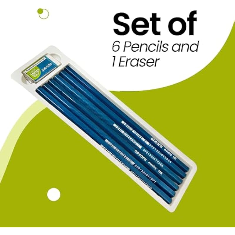Apsara Assorted Drawing Pencils, Hb, B, 2B, 2B, 4B, 6B - Pack Of 6 16 зелёный
Apsara Assorted Drawing Pencils, Hb, B, 2B, 2B, 4B, 6B - Pack Of 6 16 зелёный