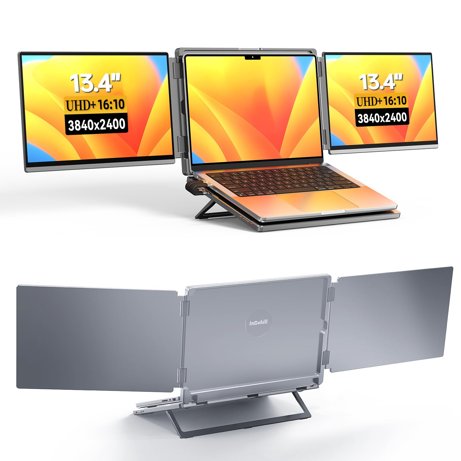 Intehill Mobile Monitor 2 Screen 4K Dual Monitor Inch IGZO Panel 3840x2400 Laptop Monitor HDR Compatible Triple Monitor sRGB 500nits High Brightness срібний
Intehill Mobile Monitor 2 Screen 4K Dual Monitor Inch IGZO Panel 3840x2400 Laptop Monitor HDR Compatible Triple Monitor sRGB 500nits High Brightness срібний