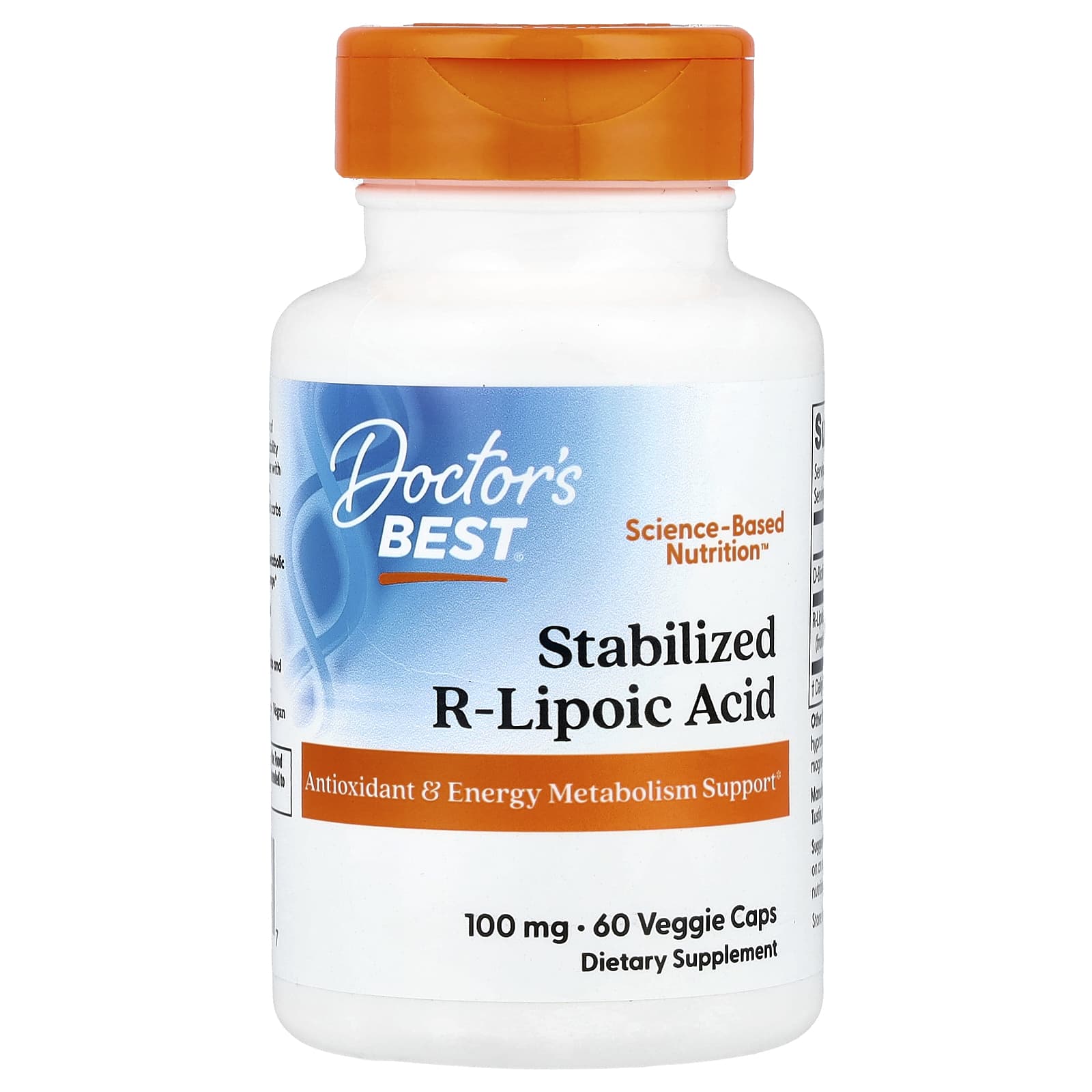 Doctor S Best, Stabilized R-Lipoic Acid, 100Mg, 60 Veggie Caps 
Doctor S Best, Stabilized R-Lipoic Acid, 100Mg, 60 Veggie Caps