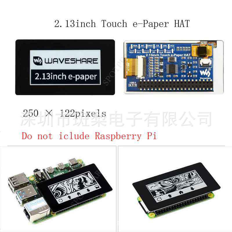 Модуль сенсорного E-Ink дисплея Raspberry Pi 2.13 , роздільна здатність 250×122 2.13-inch Touch e-Paper Module
Модуль сенсорного E-Ink дисплея Raspberry Pi 2.13 , роздільна здатність 250×122 2.13-inch Touch e-Paper Module