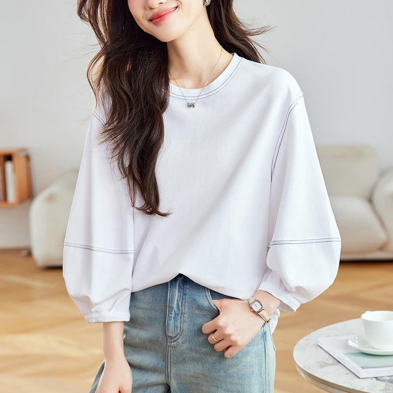Lantern Sleeve Round Neck T-shirt for Women Long Sleeve Spring New Top Korean Loose Casual T-shirt One size білий
Lantern Sleeve Round Neck T-shirt for Women Long Sleeve Spring New Top Korean Loose Casual T-shirt One size білий