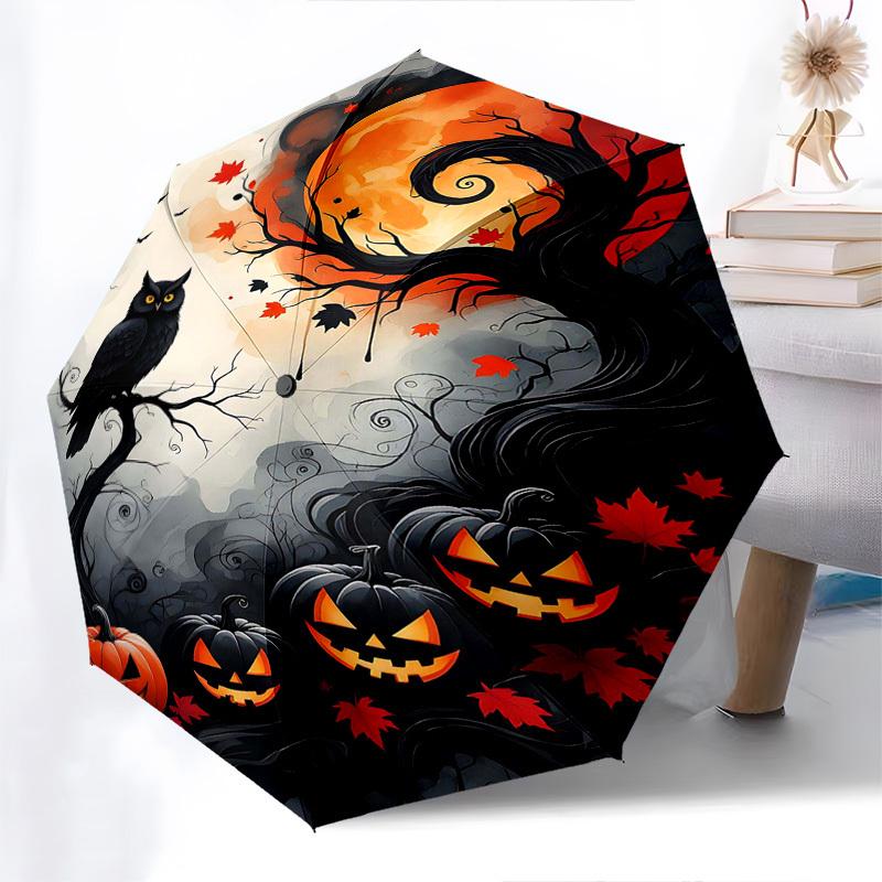 1pc Halloween Jack-o -Lanterns & Black Owl Automatic Opening Folding Umbrella, 8 Rib Iron Frame Outdoor Umbrella for Festival Gifts, Travel, Daily Use
1pc Halloween Jack-o -Lanterns & Black Owl Automatic Opening Folding Umbrella, 8 Rib Iron Frame Outdoor Umbrella for Festival Gifts, Travel, Daily Use