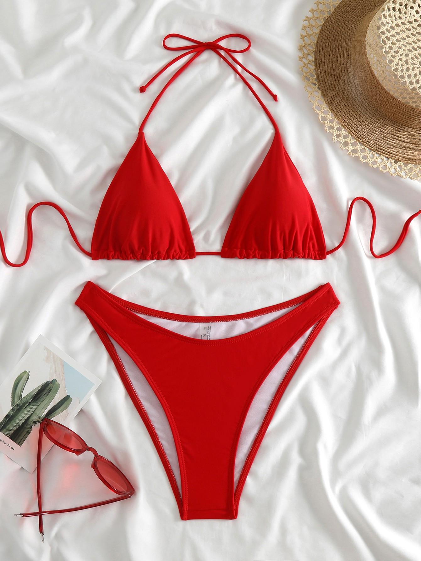 Solid Color Sexy Bikini Swimsuit for Women - Perfect for Spring and Summer Vacations Small рожевий
Solid Color Sexy Bikini Swimsuit for Women - Perfect for Spring and Summer Vacations Small рожевий
