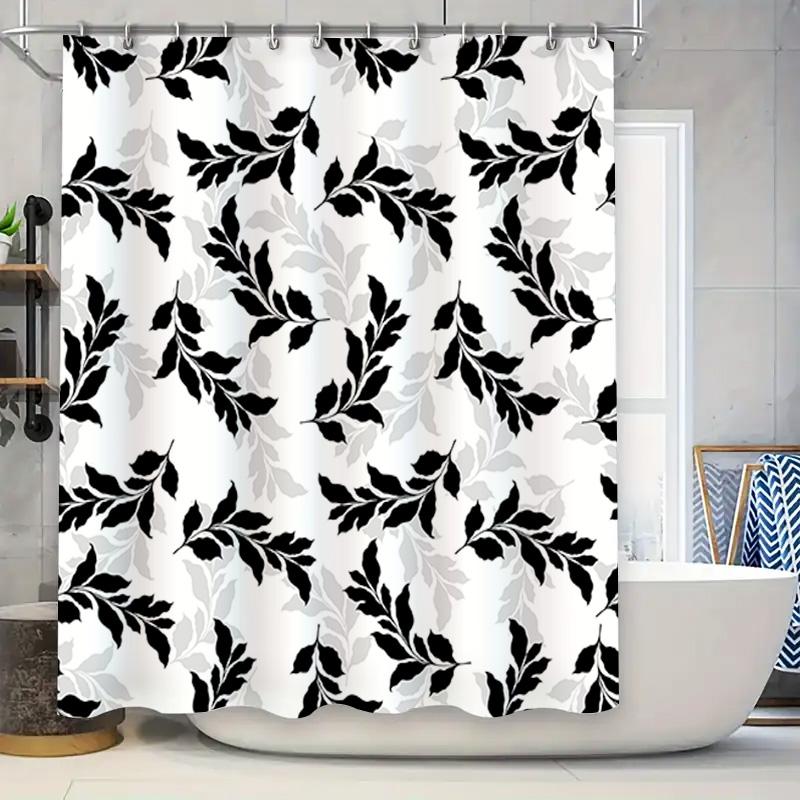 Black White Leaves Bath Curtain Waterproof Shower Curtain With Metal Rings Decorative Home Decoration (180X245Cm) W60H190(CM)-1 Pcs
Black White Leaves Bath Curtain Waterproof Shower Curtain With Metal Rings Decorative Home Decoration (180X245Cm) W60H190(CM)-1 Pcs